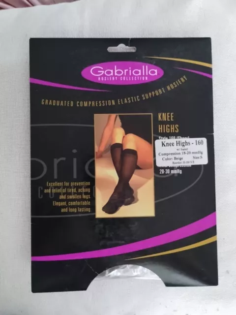 Gabrialla Knee Highs 160 Compression 18-20 mmHg Sz Small S Color Beige Support