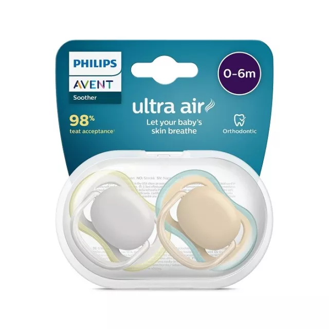 Philips Avent SCF085/15 Ciuccio Ultra Air senza BPA per Bambini da 0 a 6 mesi Ne