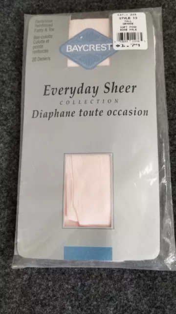 RARE Pantyhose BAYCREST Soft Pink Tall EVERDAY SHEER SEALED Vintage
