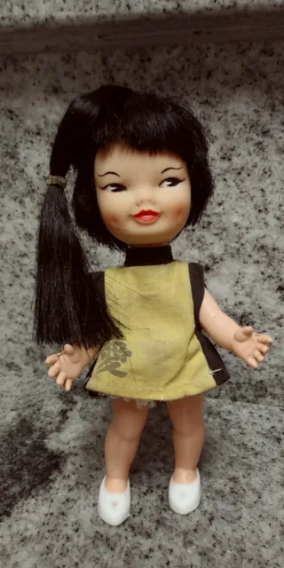 VTG Remco Hi JAN! Pocketbook Doll Heidi’s Friend Waves 1960’s Org. Dress & Shoes