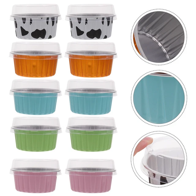 50 un. tazas de papel de aluminio para hornear revestimientos de papel de aluminio para magdalenas tazas de helado