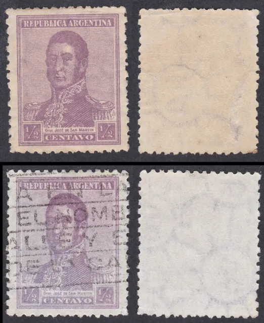 Argentina 1921 Used stamps 13½ x 12½ Michel 252A Scott 304 José F. de San Martín