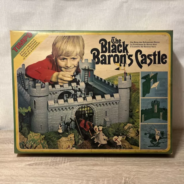 Timpo Toys RARE Medieval Black Barons Castle MIB Very Good Condition!