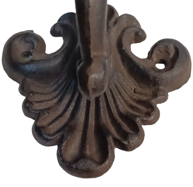 Vtg Cast Iron Victorian Style Coat Hook Hat Hook Rack Hall Tree 3