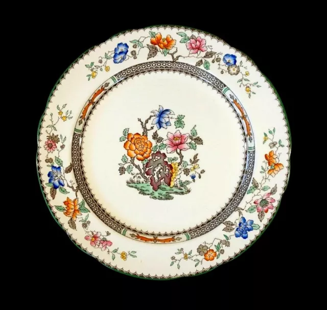 Beautiful Copeland Spode Chinese Rose Green Trim Dinner Plate