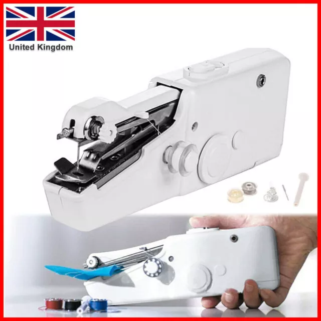 Mini Handheld Portable Cordless Sewing Machine Hand Held Stitch Home Clothes UK