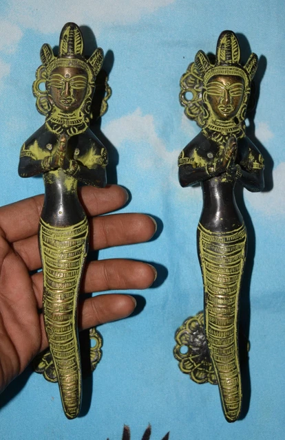 Brass Front Door Handle Lady Snake Mermaid Handmade Design Pull Door Dec GM52