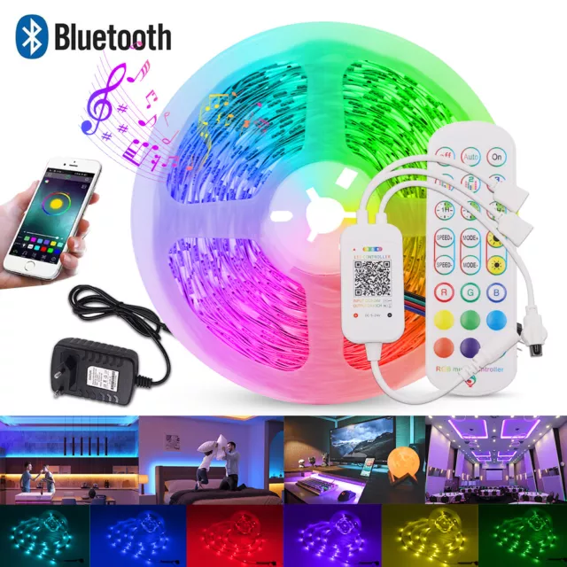 5-30M LED Stripe RGB Leiste Streifen 5050 12V Band WIFI Bluetooth APP Controller