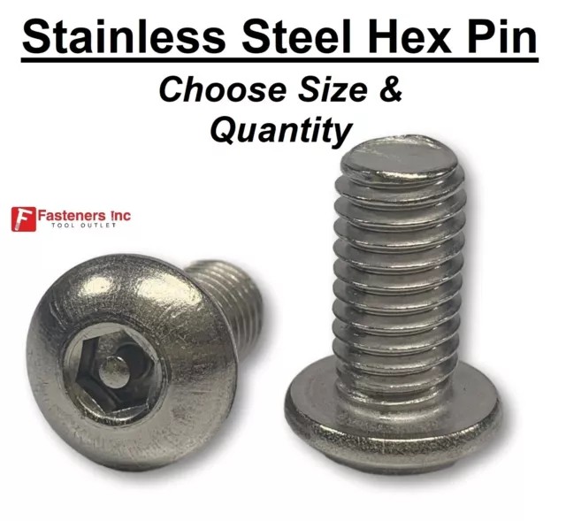 Stainless Tamper Proof Security Button Head Screws Hex Pin (Choose Size & Qty)
