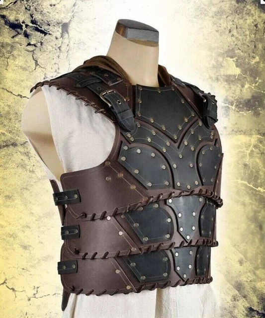 Articulated Scoundrel Leather Armor with Hood - Larp & Cosplay Leather Costume