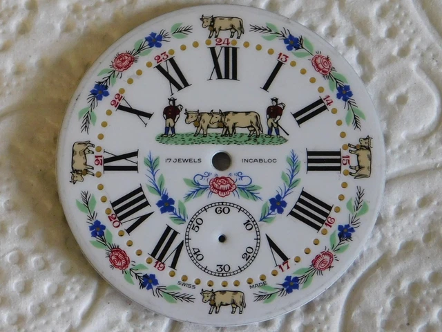 Cadran De Montre Galbé Gris Dato - 30 Mm - Compatible P.75 - Neuf Sans étiquette