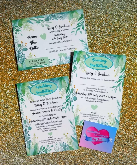 Affordable Personalised Wedding Invitations Evening Reception Invites RSVP Cheap