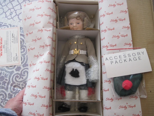  Shirley Temple "Wee Willie Winkie" Danbury Mint 14" Porcelain Doll NIB w/Stand 4