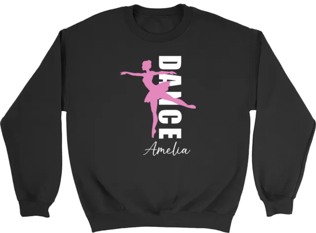 Personalised Dance With Pink Ballerina Mens Womens Sweatshirt Jumper Gift