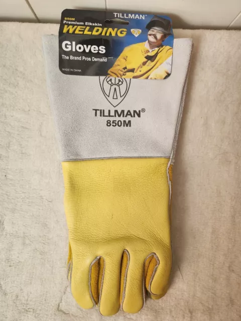 Tillman 850M Premium Top Grain Golden Elkskin Welding Gloves NWT