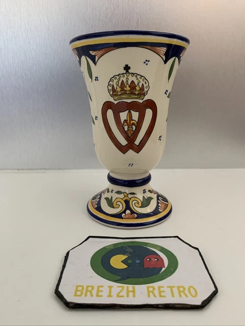 Antico Vetro Dipinto Mano Corona Royal
