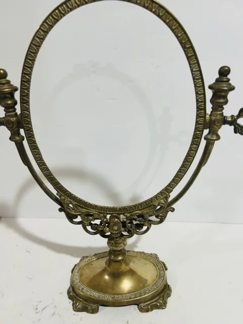 Vintage Brass Tilting Vanity Mirror Table Mirror Standing Mirror Frame