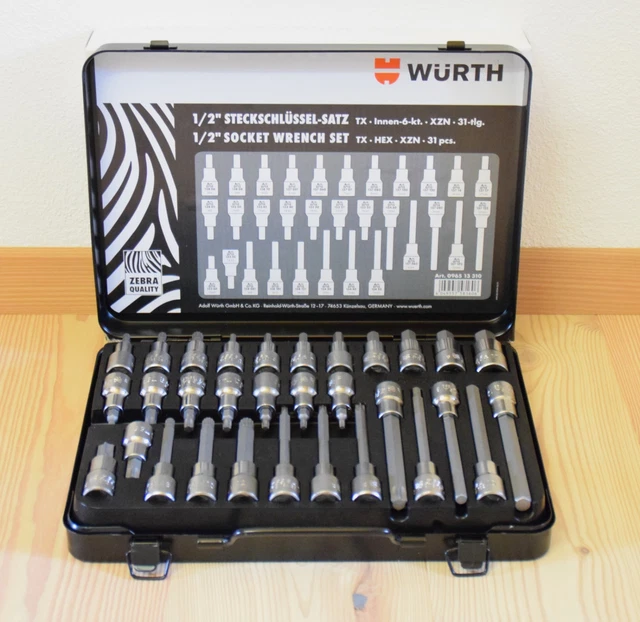 Wiltec Steckschlüsselsatz XZN Innen Vielzahn 8-tlg M4-M16 Nüsse