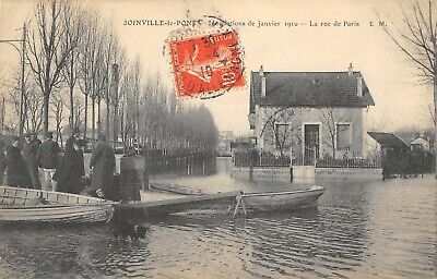 CPA 94 joinville le pont floods 1910 rue de paris