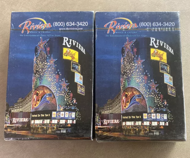 Riviera Hotel Casino Las Vegas Playing Cards Deck NEW Sealed Lot of 2