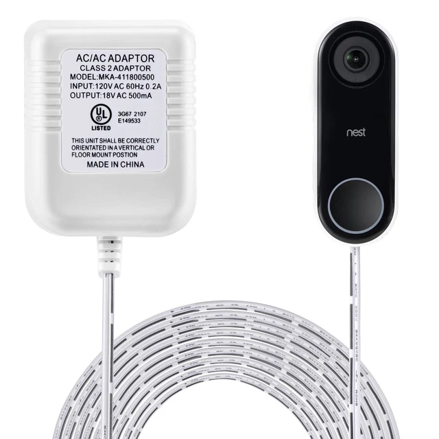 Transformador de timbre de 18 V, adaptador de corriente de cable C compatible