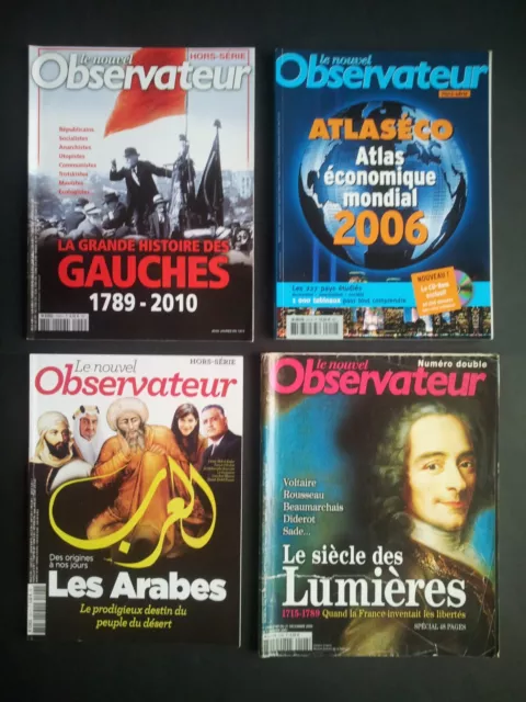 Le Nouvel Observateur Lot de 3 N° Hors Série et 1 N° double 2003/2006/2012 TBE