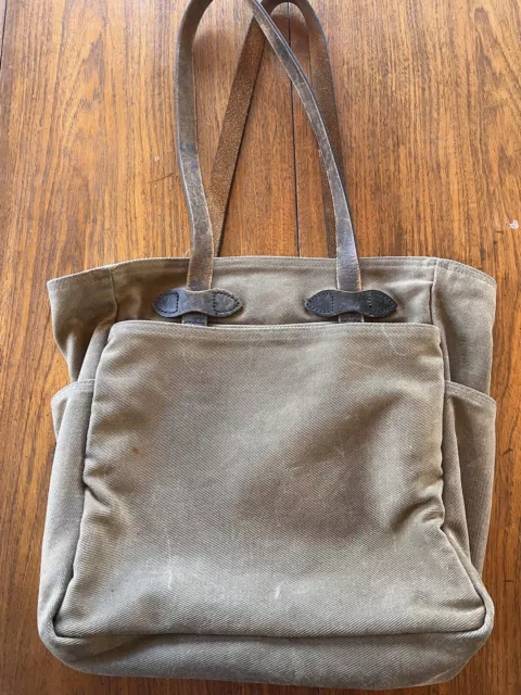 Filson Rugged Twill Tote Bag WITHOUT ZIPPER Khaki Cotton Canvas