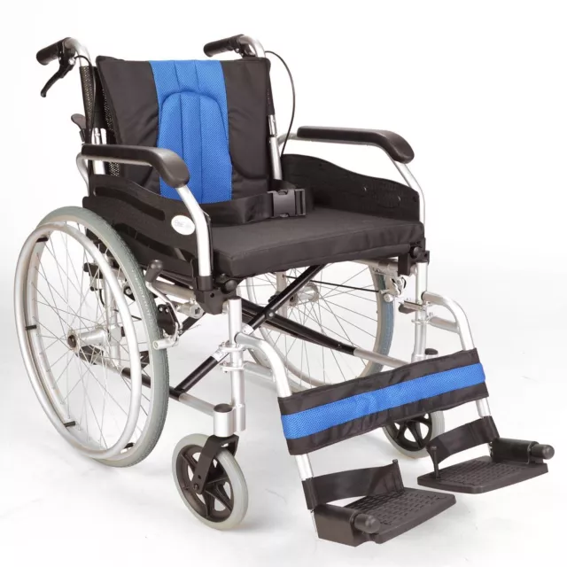 Lightweight folding self propel wheelchair with hand brakes & 20" wide seat