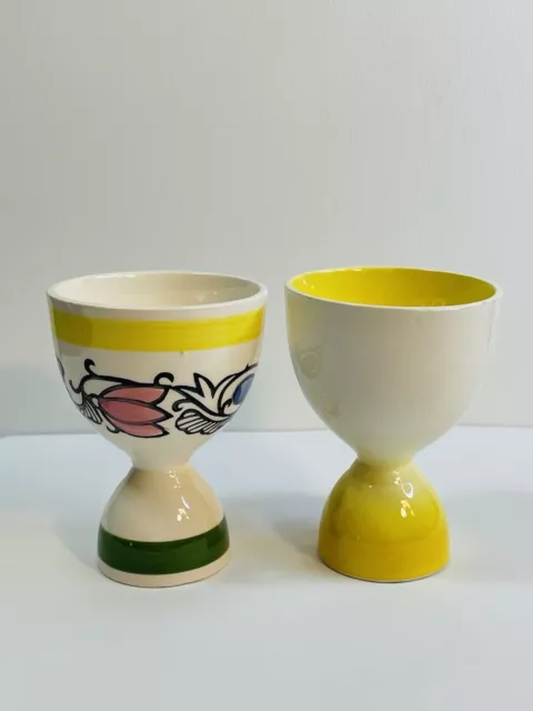VINTAGE EGG CUPS Set Of Two Rooster Good Morning $13.85 - PicClick