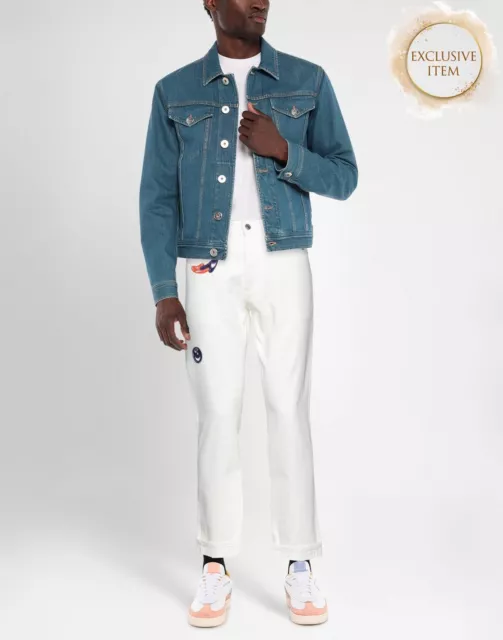 Jeans DIOR AND KENNY SCHARF Rrp 1450 euro W32 toppe bianche slim_17 vestibilità regolare