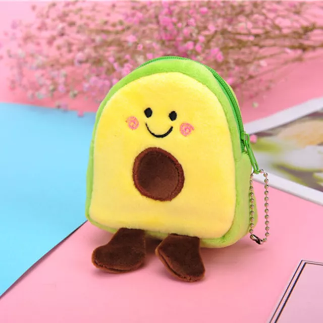 Lovely Fruit Avocado Shape Coin Purse Earphone Lipstick Storage Bags Plush T  ZC