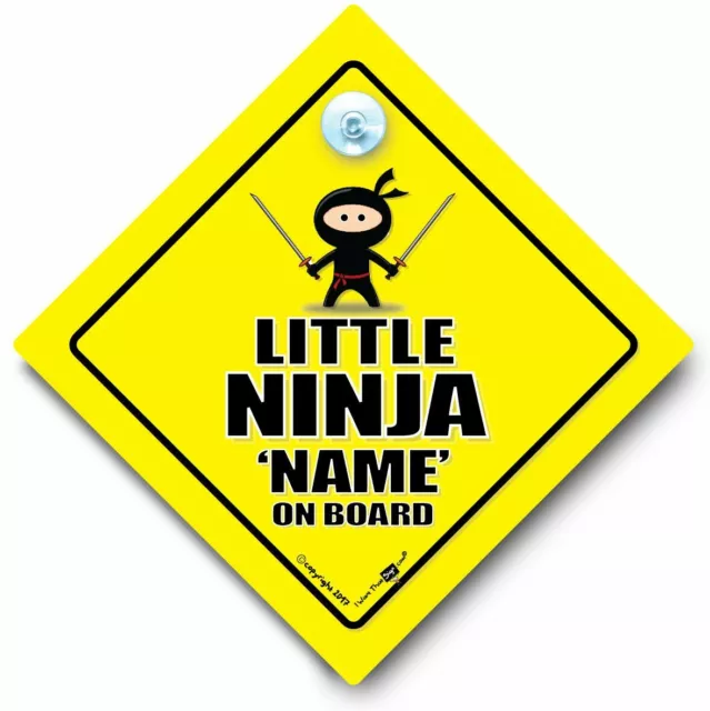 Panneau de voiture petit ninja à bord, panneau de voiture personnalisé bébé à bord, panneau de voiture personnalisé