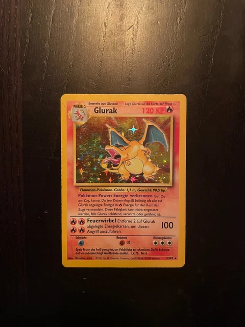 Pokemon - Charizard 4/102- Glurak - Base Set - HOLO - LP/MP - German - PSA 🔥