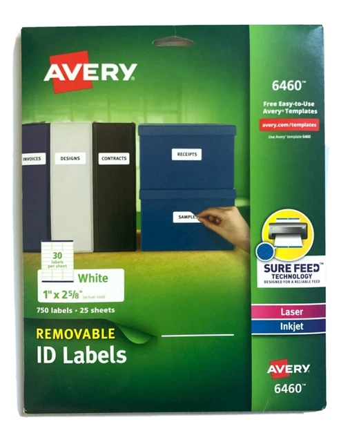 Avery Label, Laser, Inkjet 750/Pk, White 6460 ID Labels - NEW!