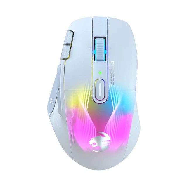 Maus Roccat Kone XP Air Kabellos Gamingmaus optischer Sensor 19.000dpi Weiß GUT