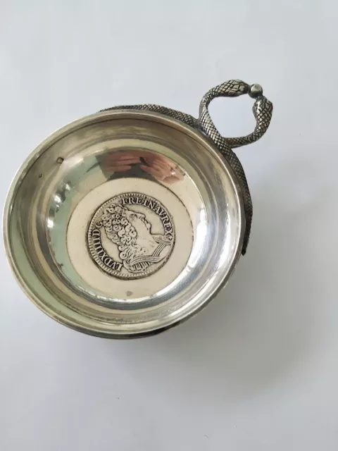 French  antique silver tastevin wine tasting cup