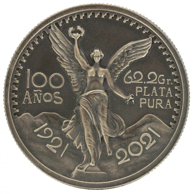 2021 México 50 Pesos 2 OZ Plata Edición Antigua Moneda Redonda Talla Como Nueva