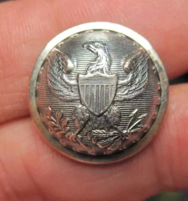 Non-Dug Civil War Silver Union Staff Coat Button