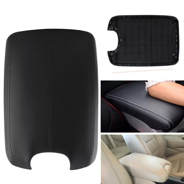 PU Leather Console Lid Armrest Cover Fit for Honda Accord 2008-2012 2013 Black