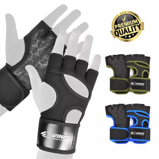 Weight Lifting Gym Gloves Bodybuilding Fitness Workout Training Padded Palm