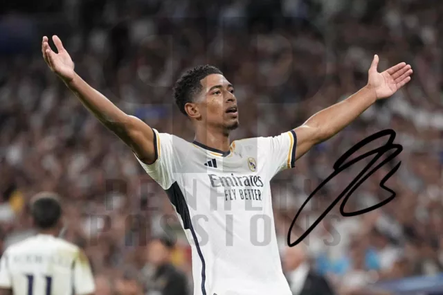  RJR PRINTS Jude Bellingham - Real Madrid Signed 12x8 Inch Photo  Print Pre Printed Signature Autograph Football Gift : Sports & Outdoors