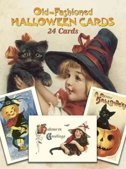 Old-Fashioned Halloween Postcards, Paperback by Oldham, Gabriella, Like New U...