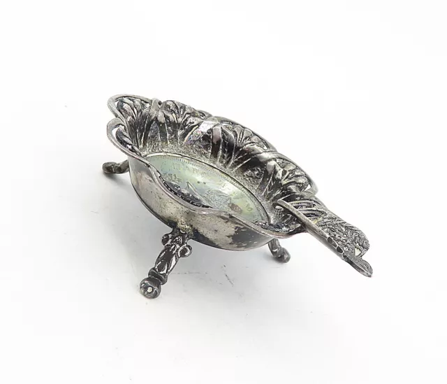 925 Sterling Silver - Vintage Antique Oxidized Floral Ash Tray - TR1361 3