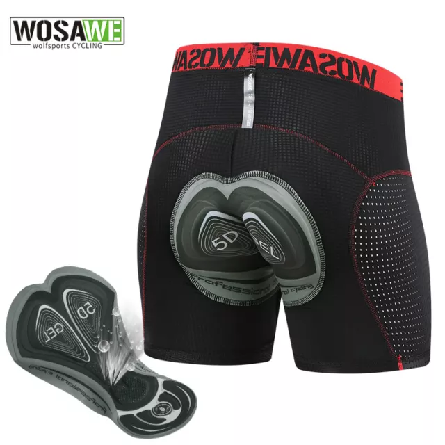 WOSAWE Men Cycling Shorts 5D Gel Pad MTB Bicycle Mountain Biking Underwear Pants