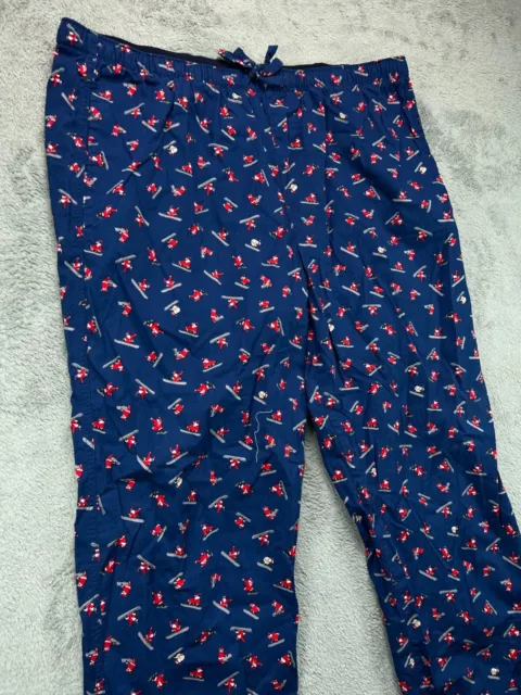 GAP for Good Christmas Sleep Lounge PJ Pants Mens XL Blue Red Santa Snowboard 1 2