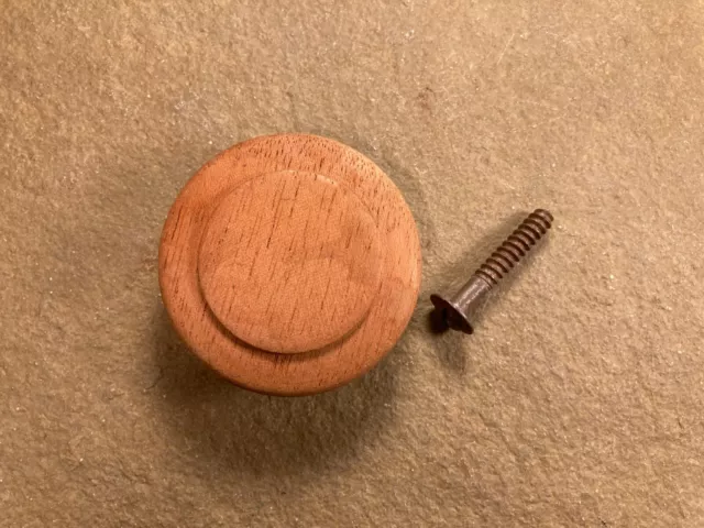 Vintage Round Wood Knob Drawer Pull Dresser Furniture 2" Dia