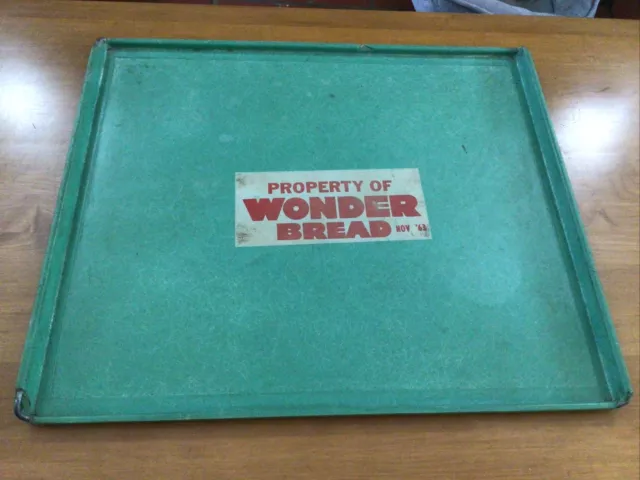 Wonder Bread Tray Commercial Bakery Delivery Green 25x21 Vtg Nov 1963 Fiberglass
