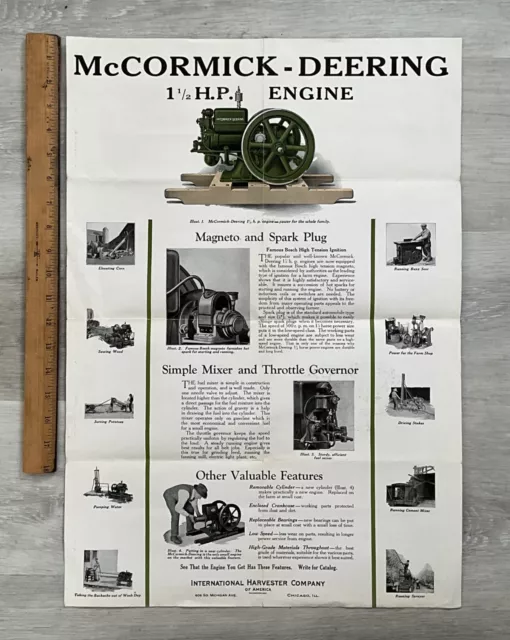 McCormick-Deering | Kerosene Engine Poster | Sales Brochure | Original | I.H.C.