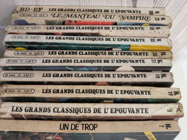 lot de 10 BD Elvifrance serie les Grands Classiques de l Epouvante