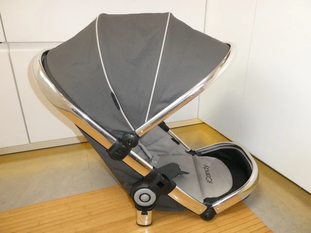 iCandy Peach - MAIN SEAT UNIT Grey with Hood & Harness fits Peach 1,2,3, Jogger